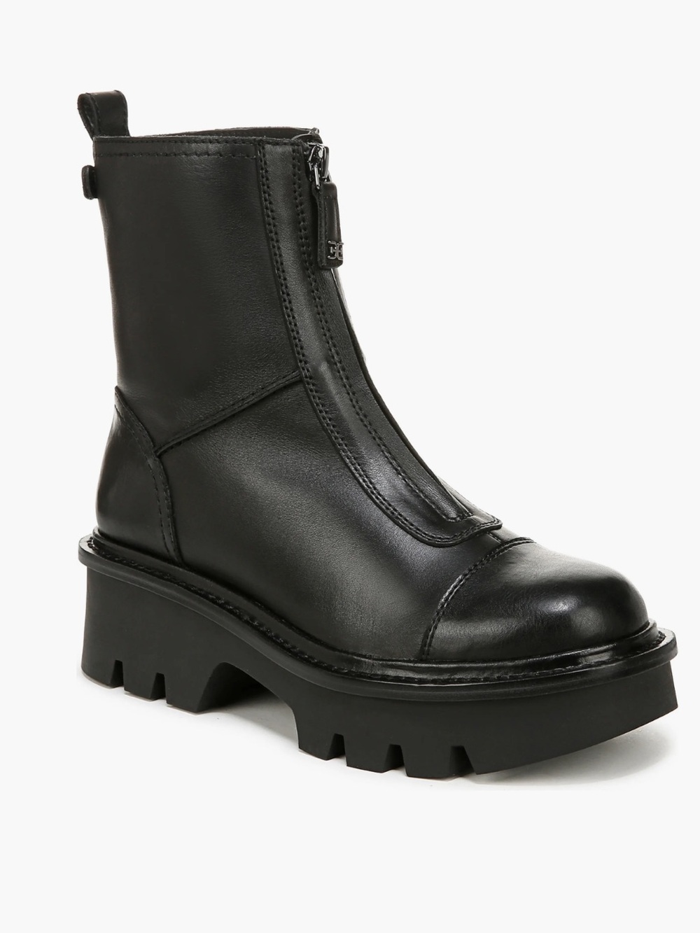 NWOB Sam Edelman Cooper Lug Sole Black Leather Boots size 9